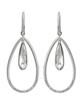 Swarovski Clear Crystal Teardrop Hoop Dangle Earrings called Lisanne